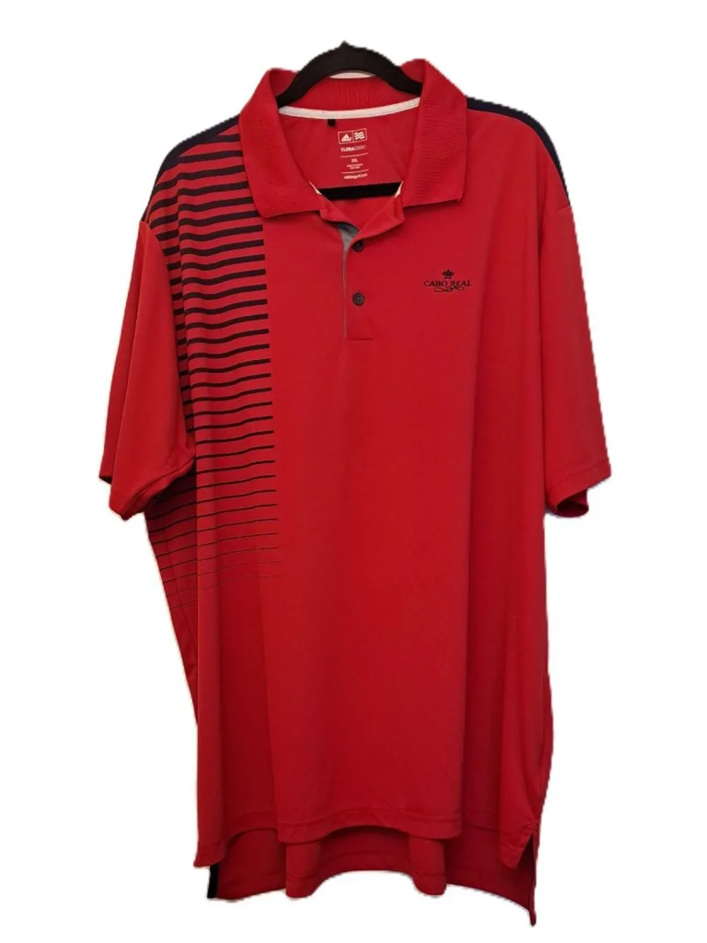 Adidas Climacool Cabo Real Polo Shirt Mens Sz 2XL Red Golf Performance Tech EUC